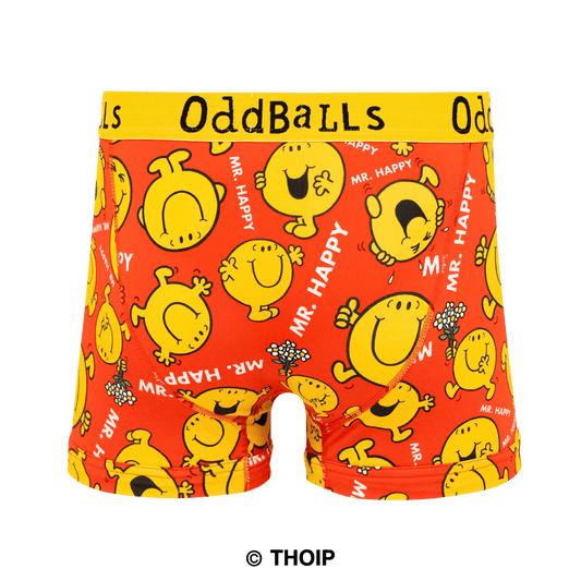 Mr Happy - Mr Men - Mens Cotton Boxer Shorts OddBalls