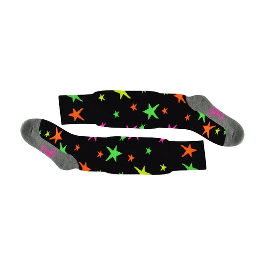 1 Pack Adults & Kids Knee High Fun Patterned Hockey Socks - Disco Stars