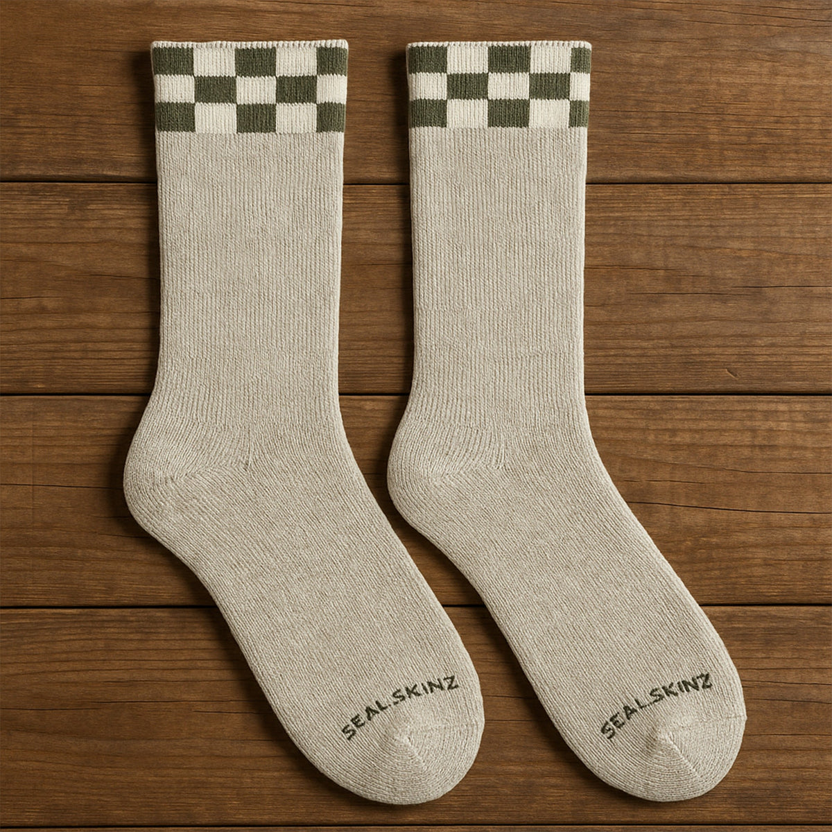 Single Layer Checker Welly Boot Socks for Men and Women
