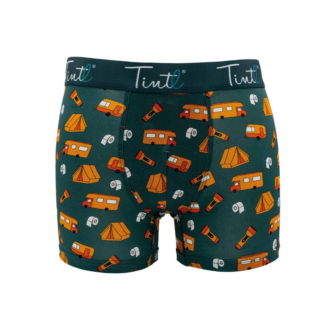 TINtl Men's Cotton Boxer Shorts Camping Life Dutch Print