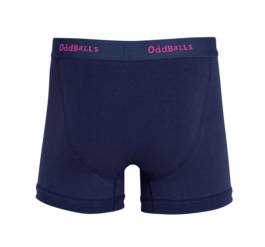 OddBalls Navy & Magenta - Mens Cotton Boxer Shorts