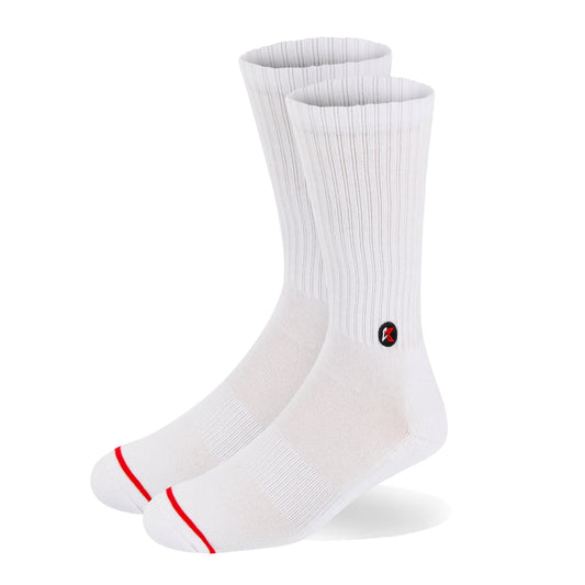 3 Pack Solid White Crew Sock