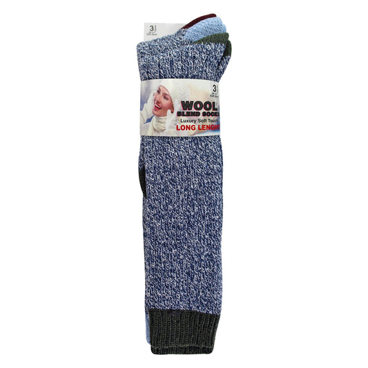 3 Pairs Extra Long Warm Wool Ladies Socks