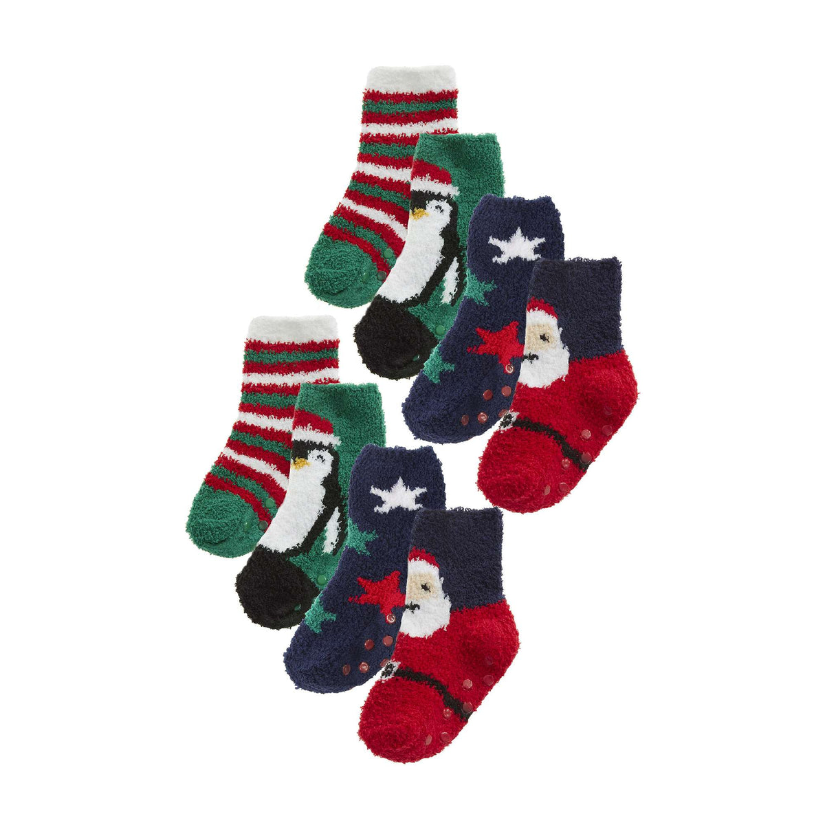 8 Pack Kids Unisex Festive Cosy Christmas Design Socks
