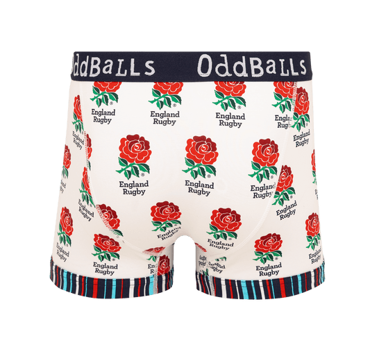 England Rugby Union Home - Mens Cotton Boxer Shorts OddBalls