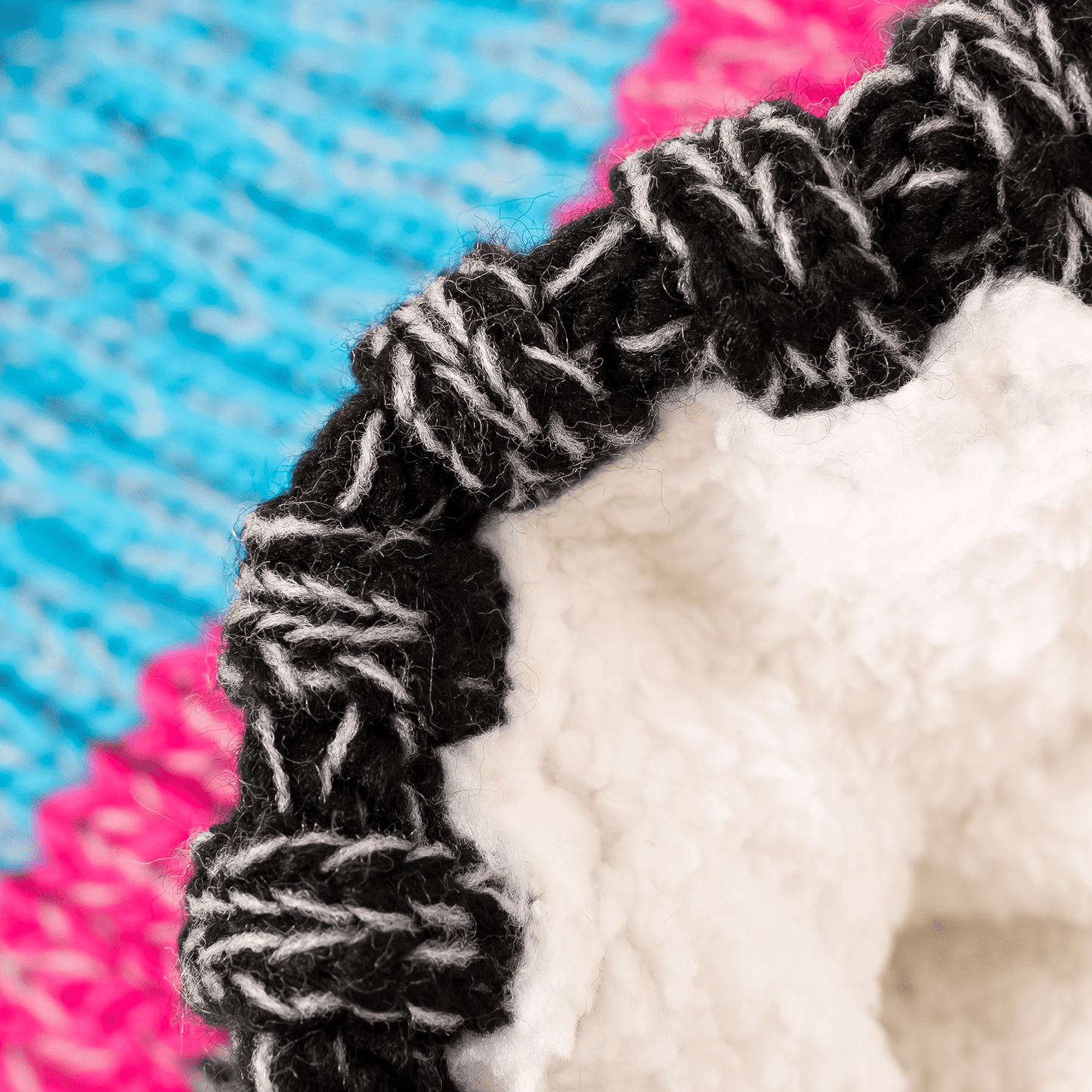 Black | Cyan | Pink - Knitted Bobble Hat OddBalls