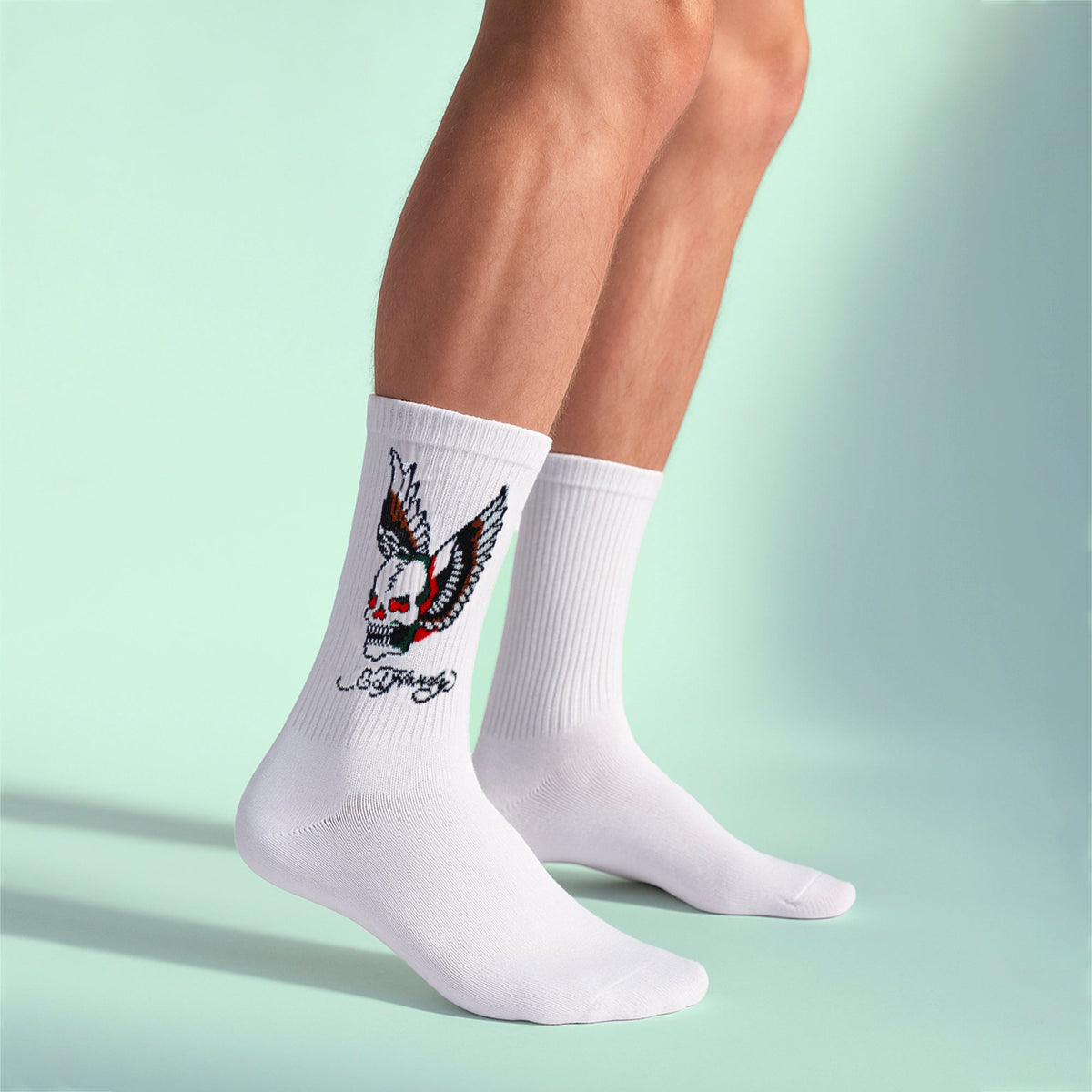 5 Pairs Mens Crew Socks - Breathable Novelty Patterned Socks