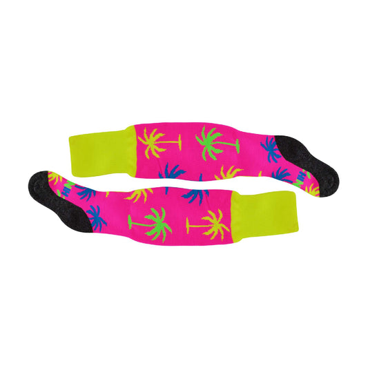 1 Pack Adults & Kids Knee High Fun Patterned Hockey Socks - Pink Palm Tree