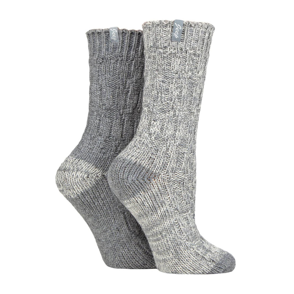 Women's 2-Pack Wool Outdoor Boot Socks | Ribbed Hiking Knit Socks