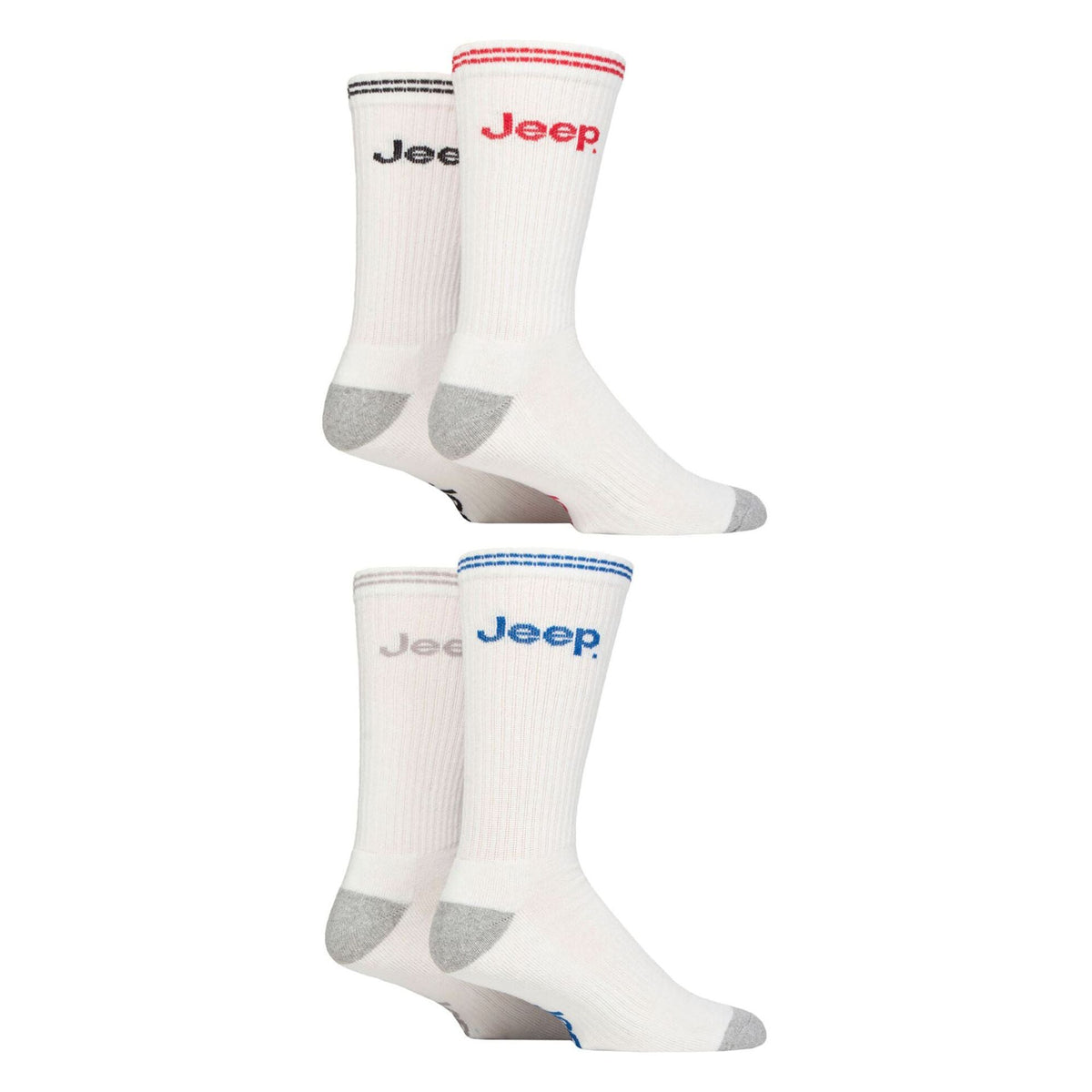 Men's Cushioned Crew Socks - 4 Pack Sport Running Socks