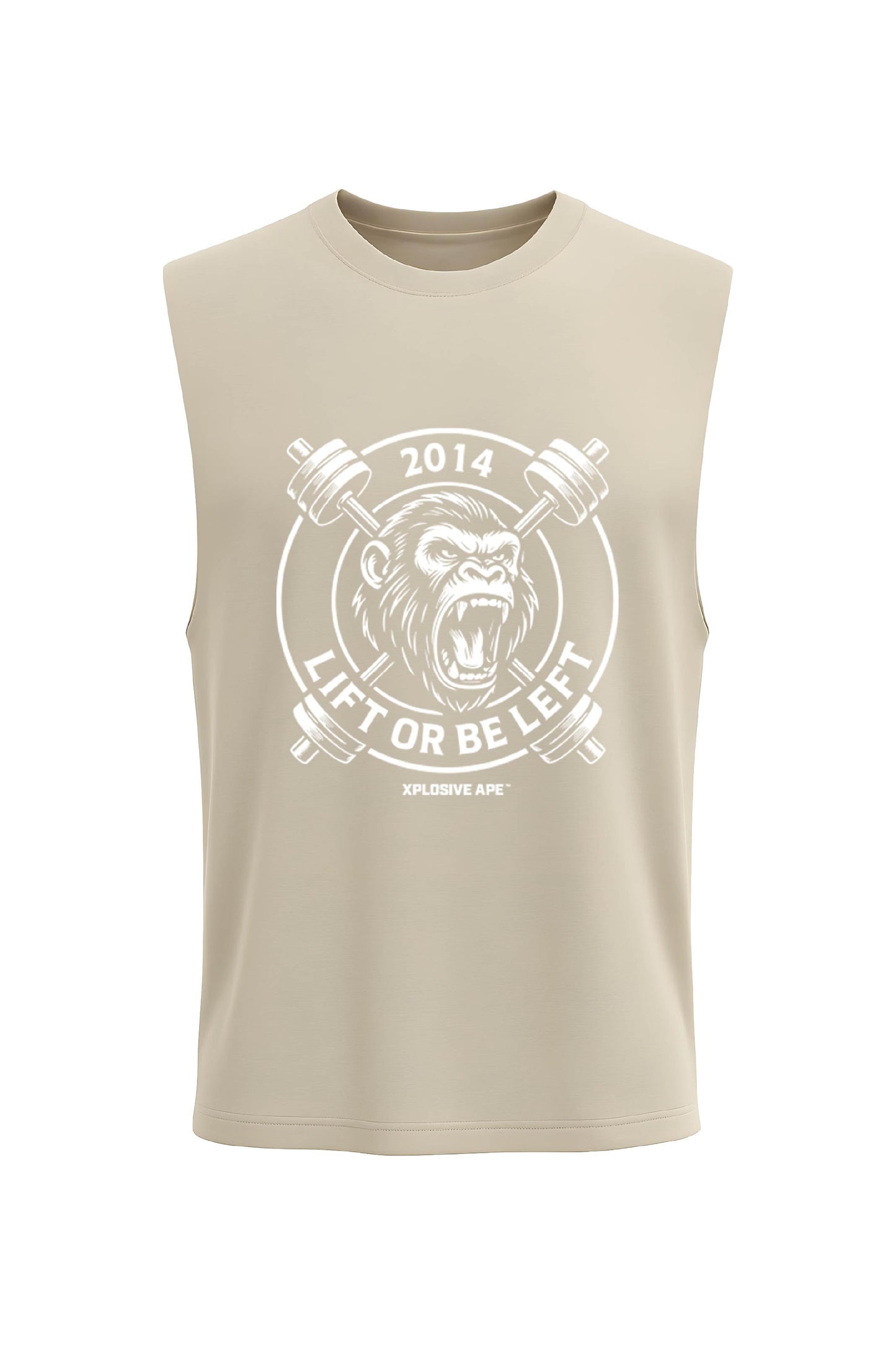 XAPE Lift Or Be Left Drop Arm Tank Top - Sand Xplosive Ape