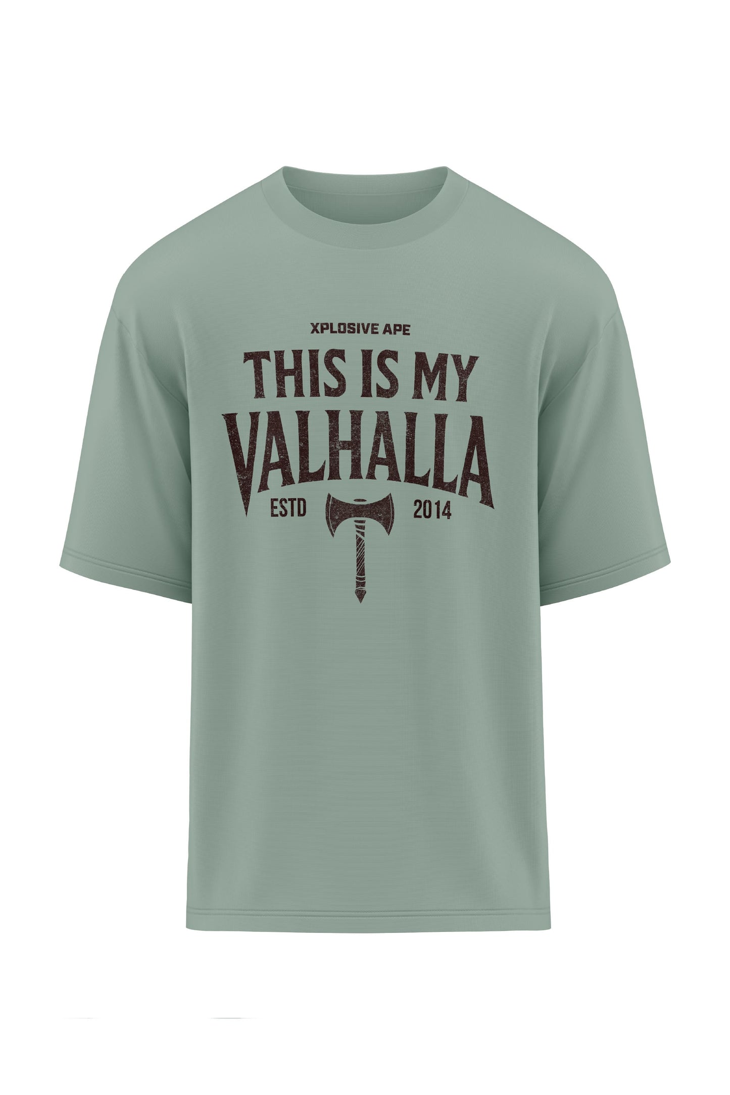 XAPE My Valhalla Oversized Tee - Sage Xplosive Ape