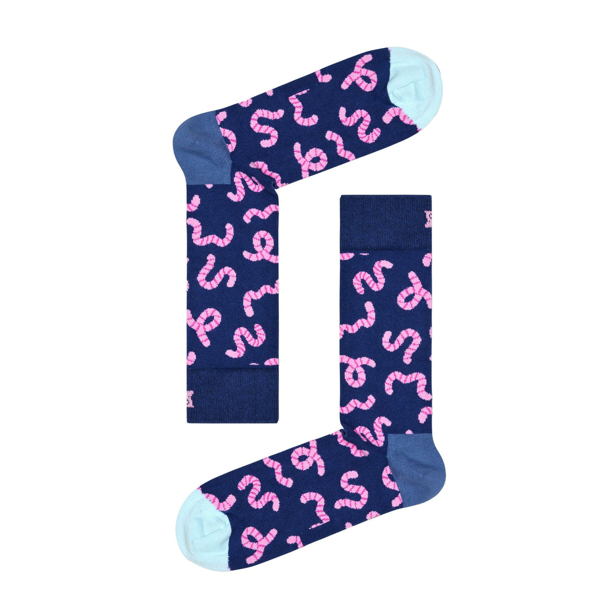 1 Pack Mens & Ladies Cotton Navy Worm Design Socks