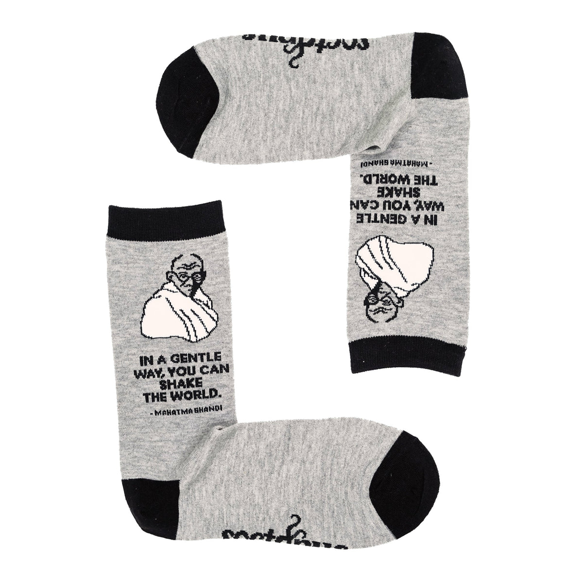 1 Pack Mens & Ladies Mahatma Gandhi Crew Cotton Socks