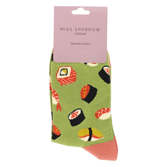 Ladies Sushi Novelty Patterned Bamboo Socks