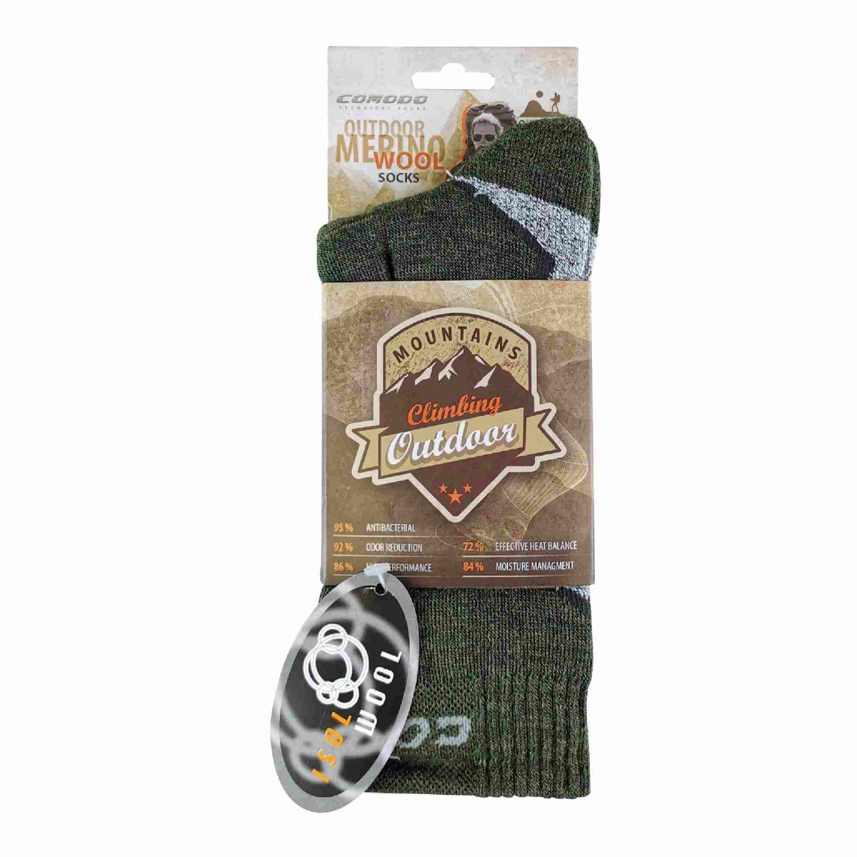 1 Pack Merino Wool Hiking Walking Thermal Socks