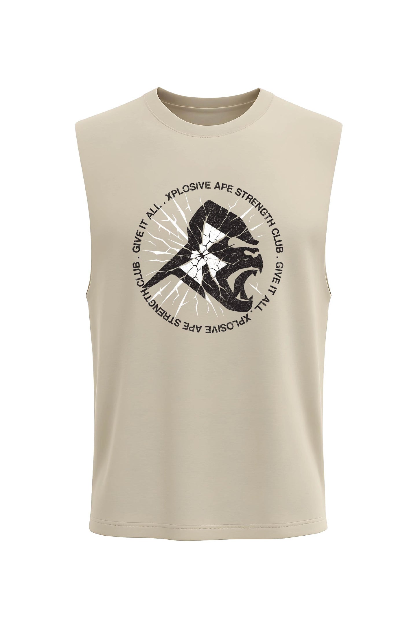 XAPE Shattered Drop Arm Tank Top - Sand Xplosive Ape