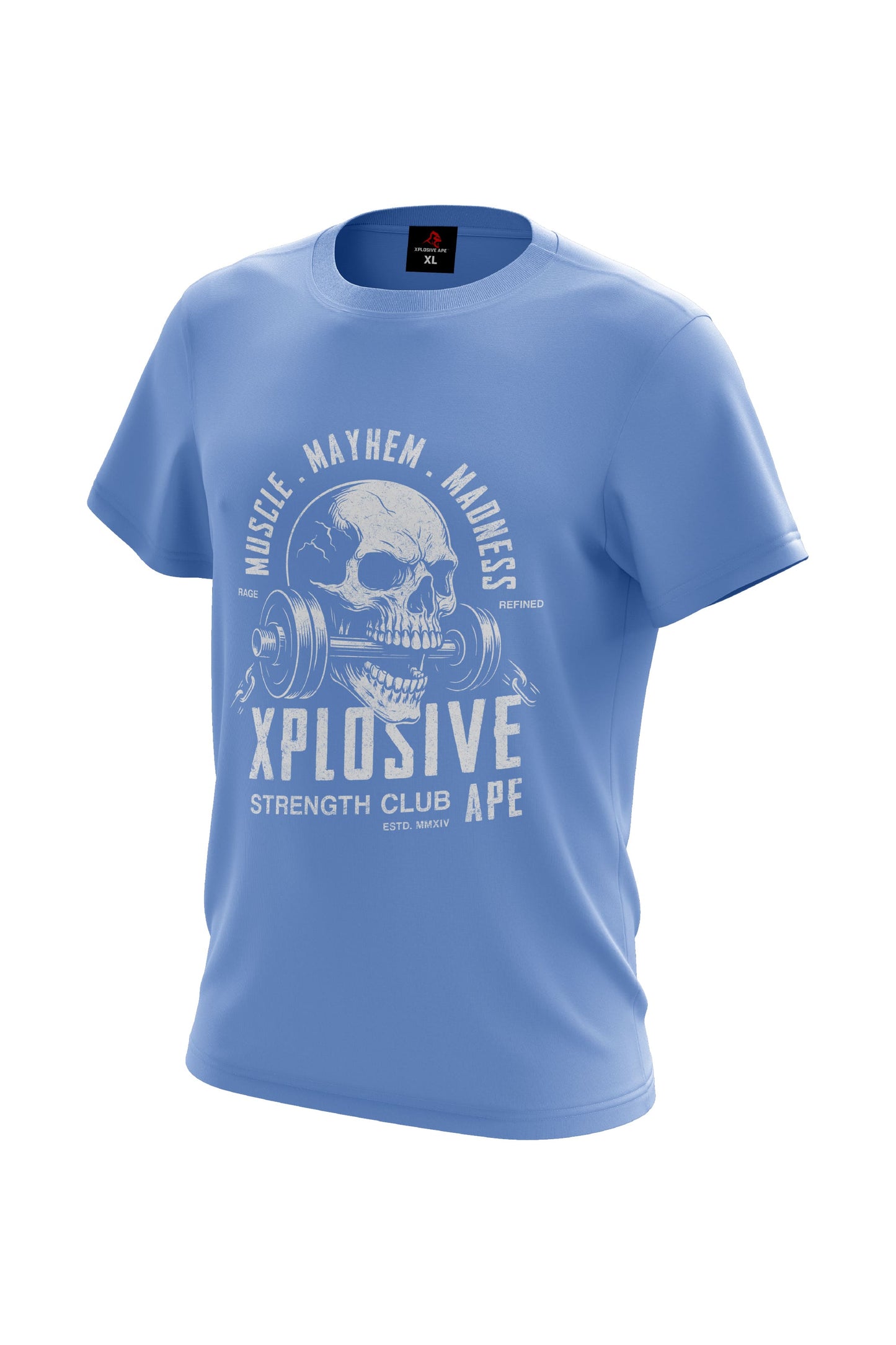 XAPE Skulled & Stacked Tee - Carolina Blue Xplosive Ape