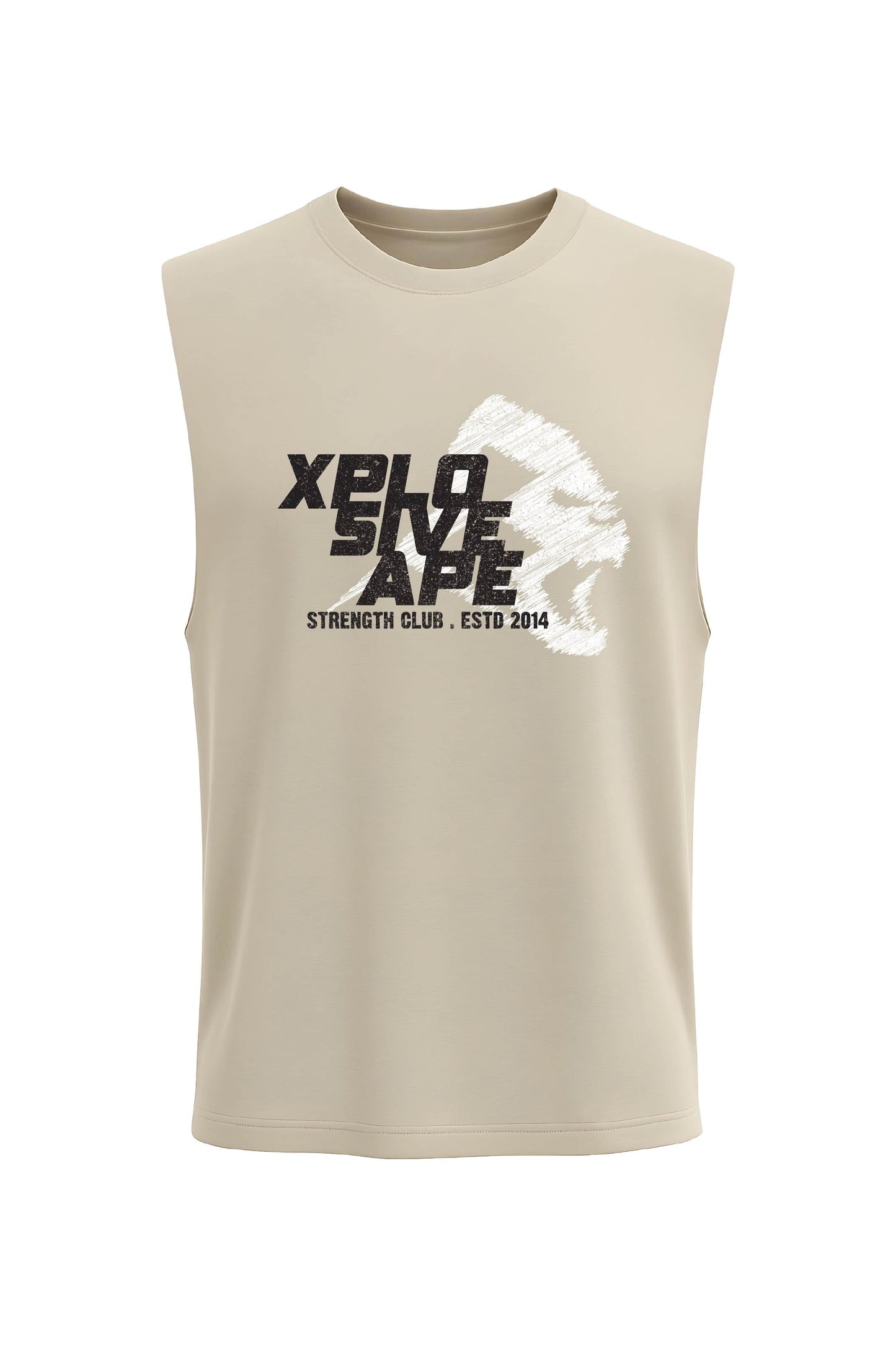 XAPE Strength Club Drop Arm Tank Top - Sand Xplosive Ape