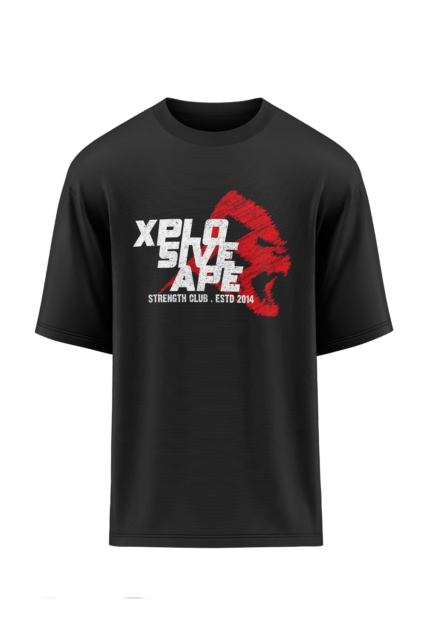 XAPE Strength Club Oversized Tee - Black Xplosive Ape