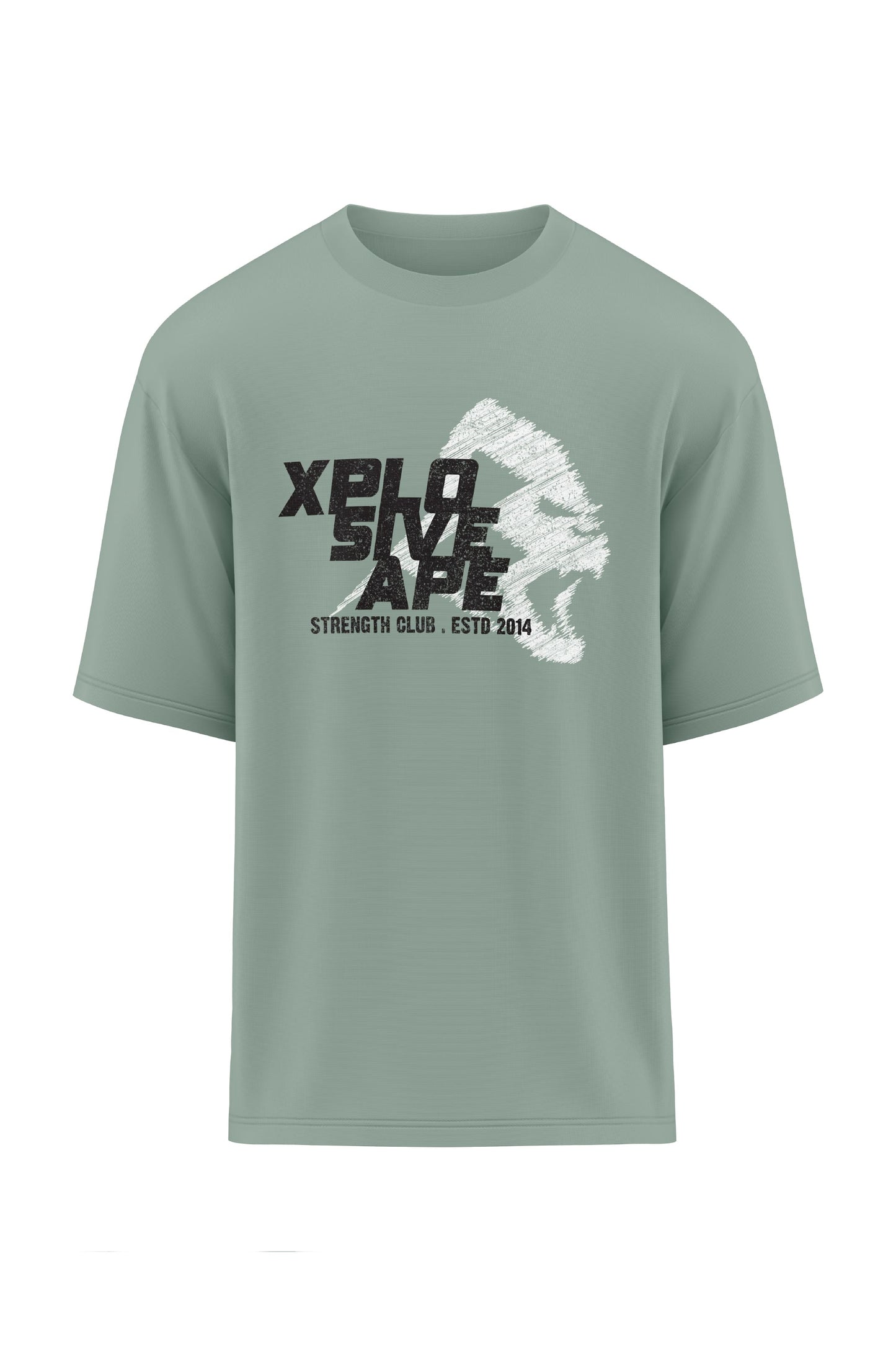 XAPE Strength Club Oversized Tee - Sage Xplosive Ape