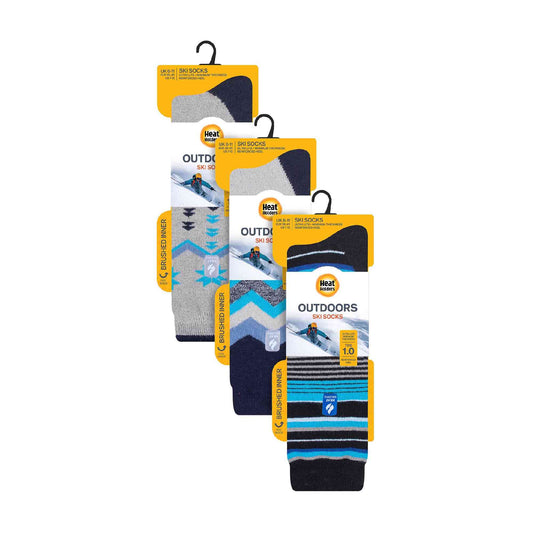 3 Pair Multipack Ultra Lightweight Mens Thermal Ski Socks