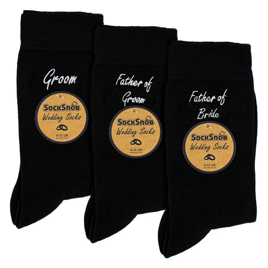 3 Pairs Mens Wedding Socks for Father of the Groom & Bride | Wedding Gift