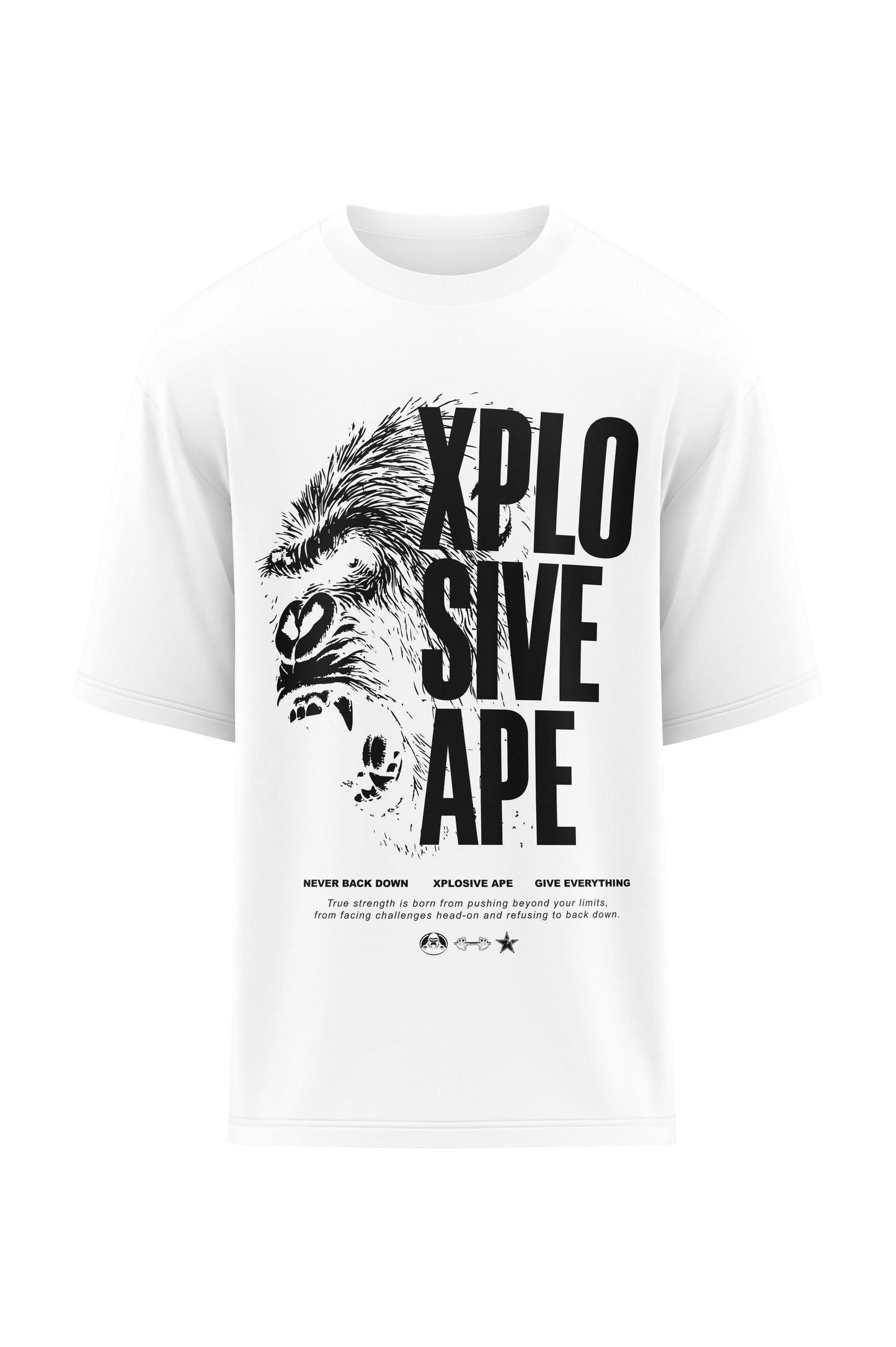 XAPE Vanguard V2 Oversized Tee - White Xplosive Ape