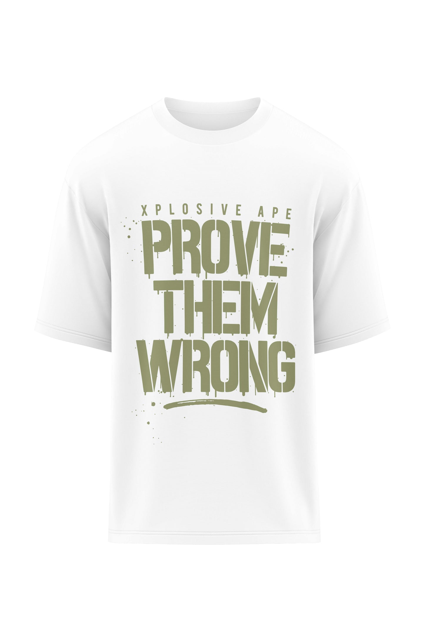 XAPE Prove Them Wrong Oversized Tee - White Xplosive Ape