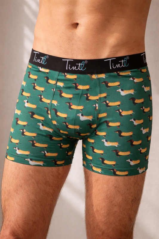 TINtl Men's Cotton Boxer Shorts Hotdog Print