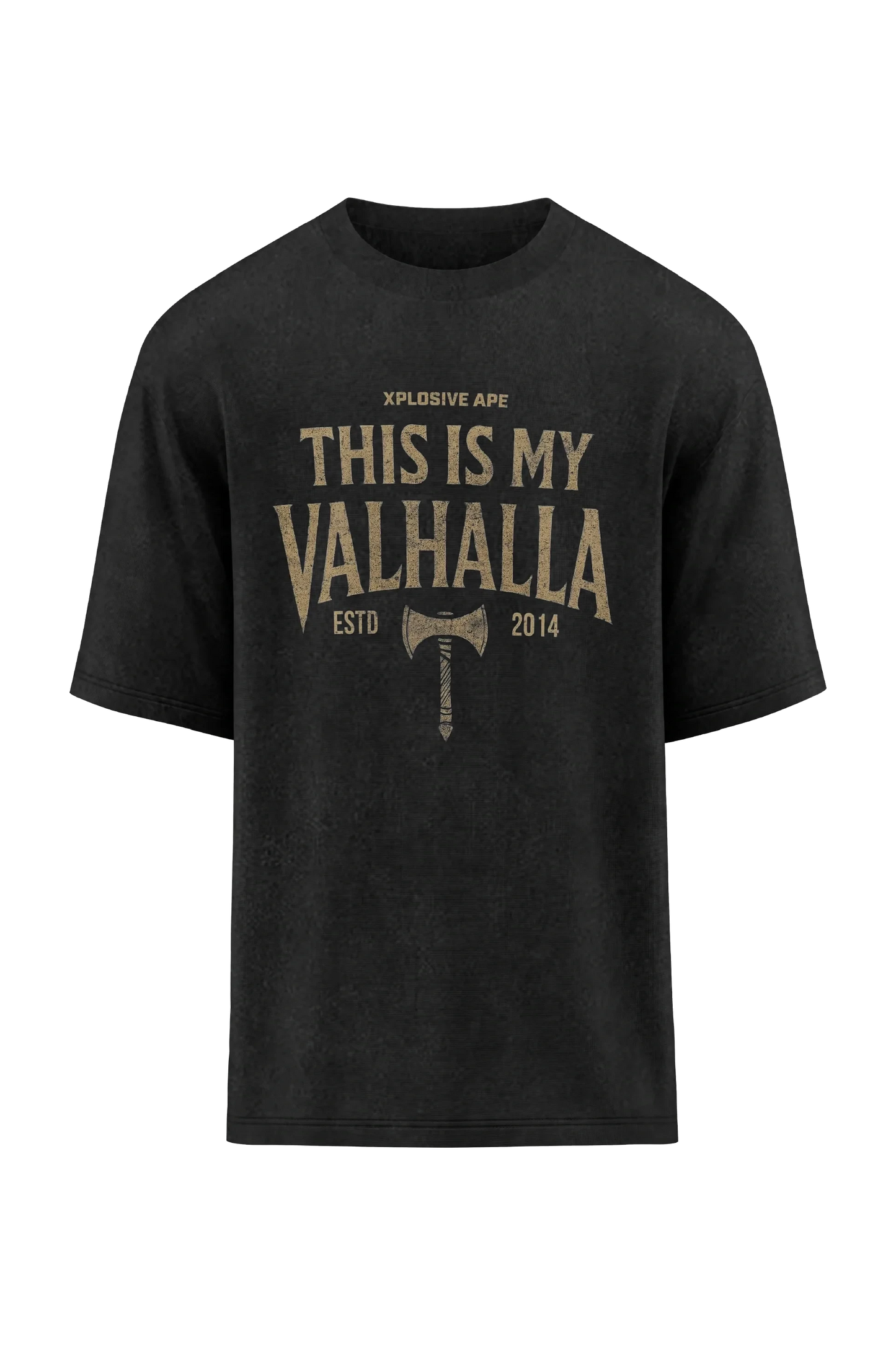 XAPE My Valhalla Oversized Tee - Acid Wash Black Xplosive Ape