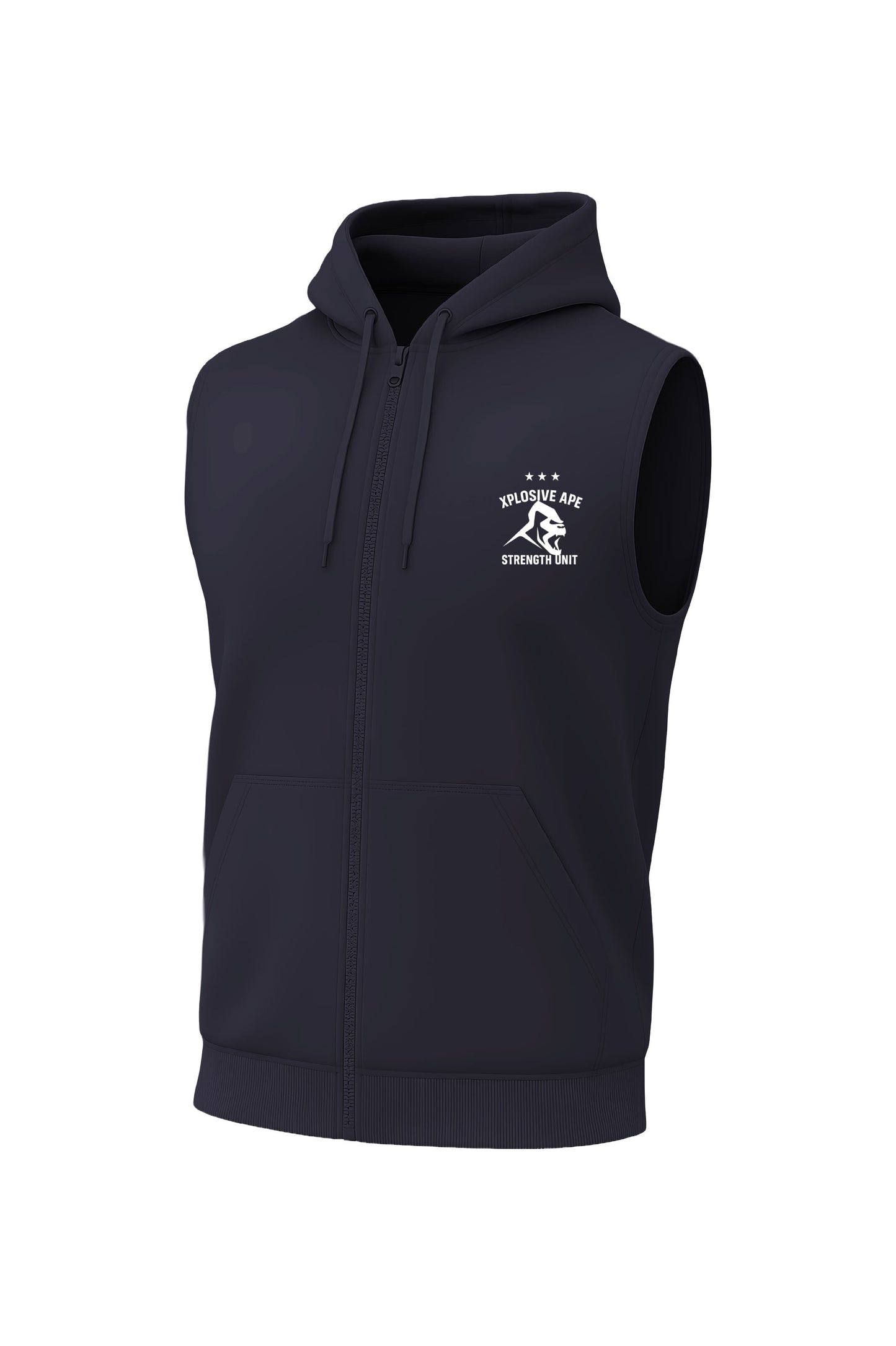 XAPE Strength Unit Sleeveless Hoodie - Navy Xplosive Ape