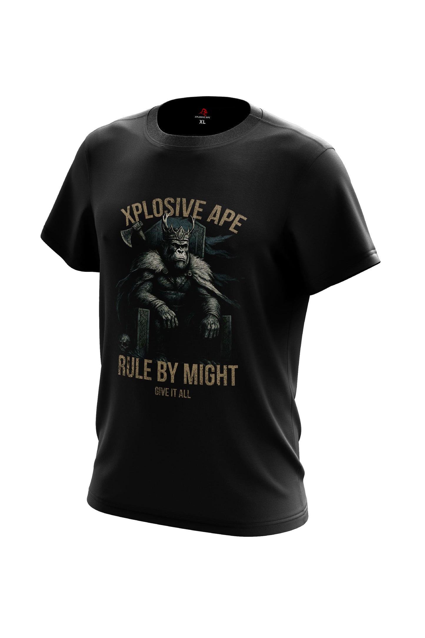 XAPE Rule By Might Tee - Black Xplosive Ape