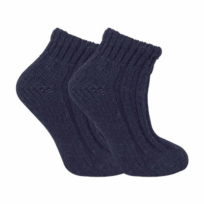 1 Pack Ladies Chunky Ribbed Low Cut Wool Blend Ankle Socks