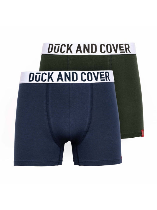Duck & Cover Galton Boxers 2pk Green/Blue