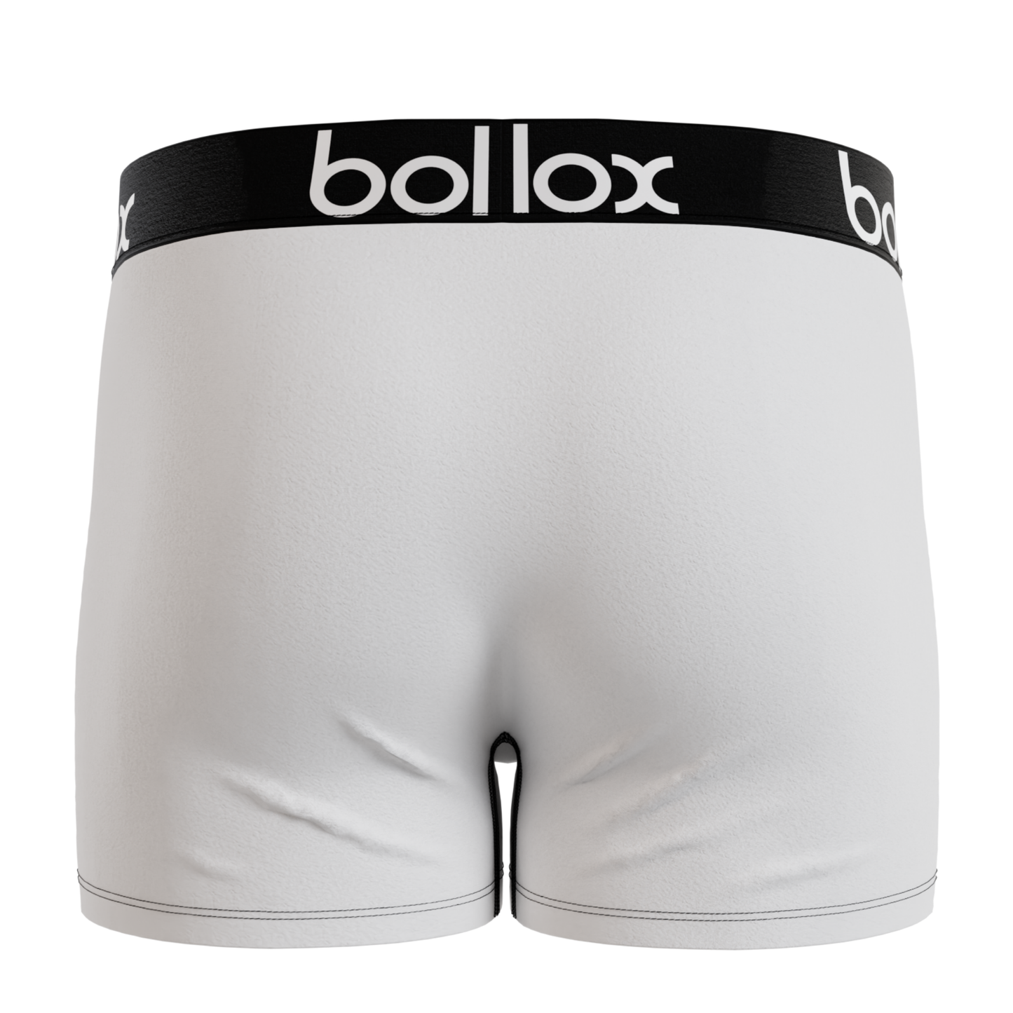 Bollox - White with black band - Men's Trunk - Bamboo & Cotton Blend (1Pack)