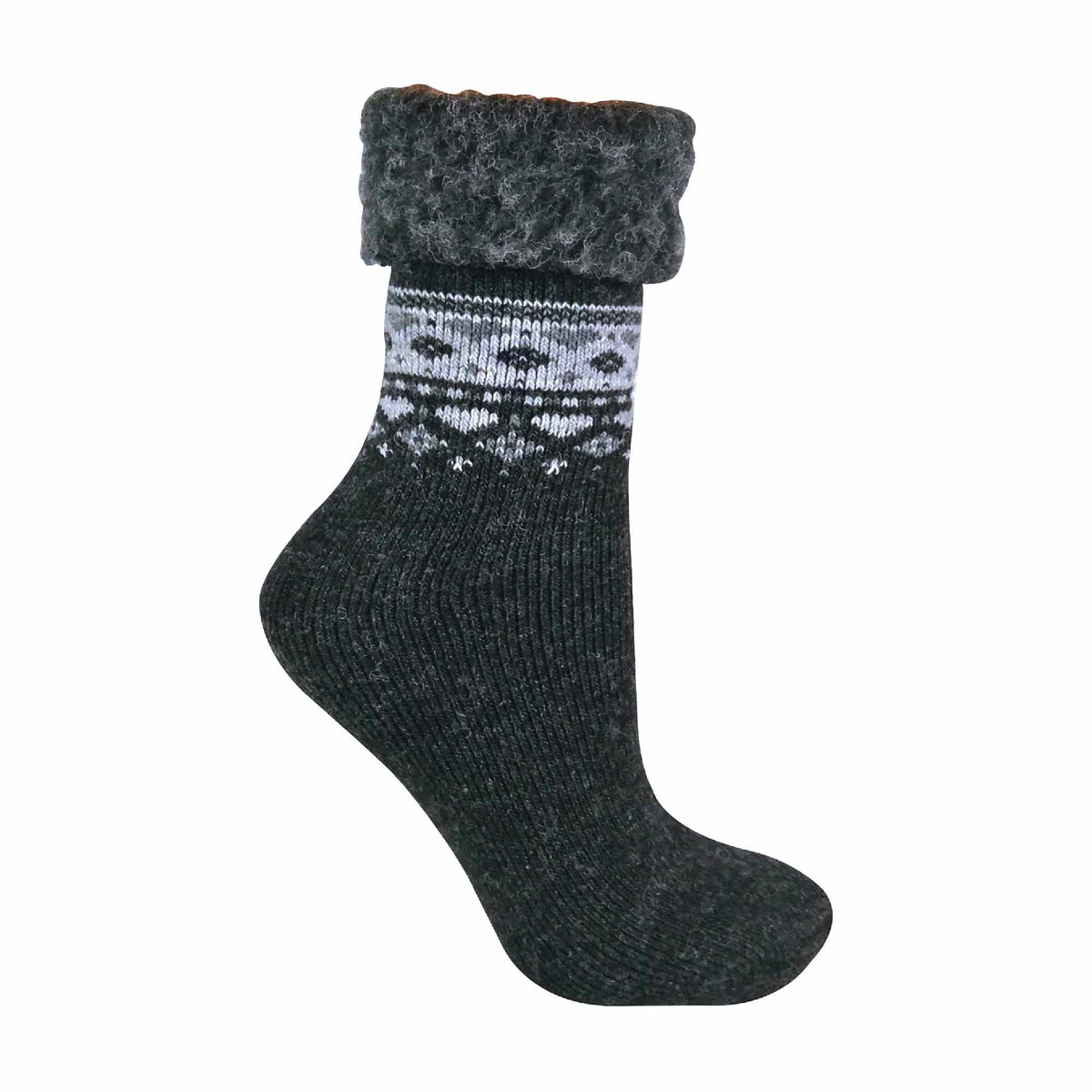 1 Pack Ladies Turn Over Top Warm Nordic Bed Socks for Winter