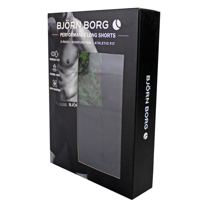 2 Pack Performance Moisture-Wicking Boxers with Long Leg for Men