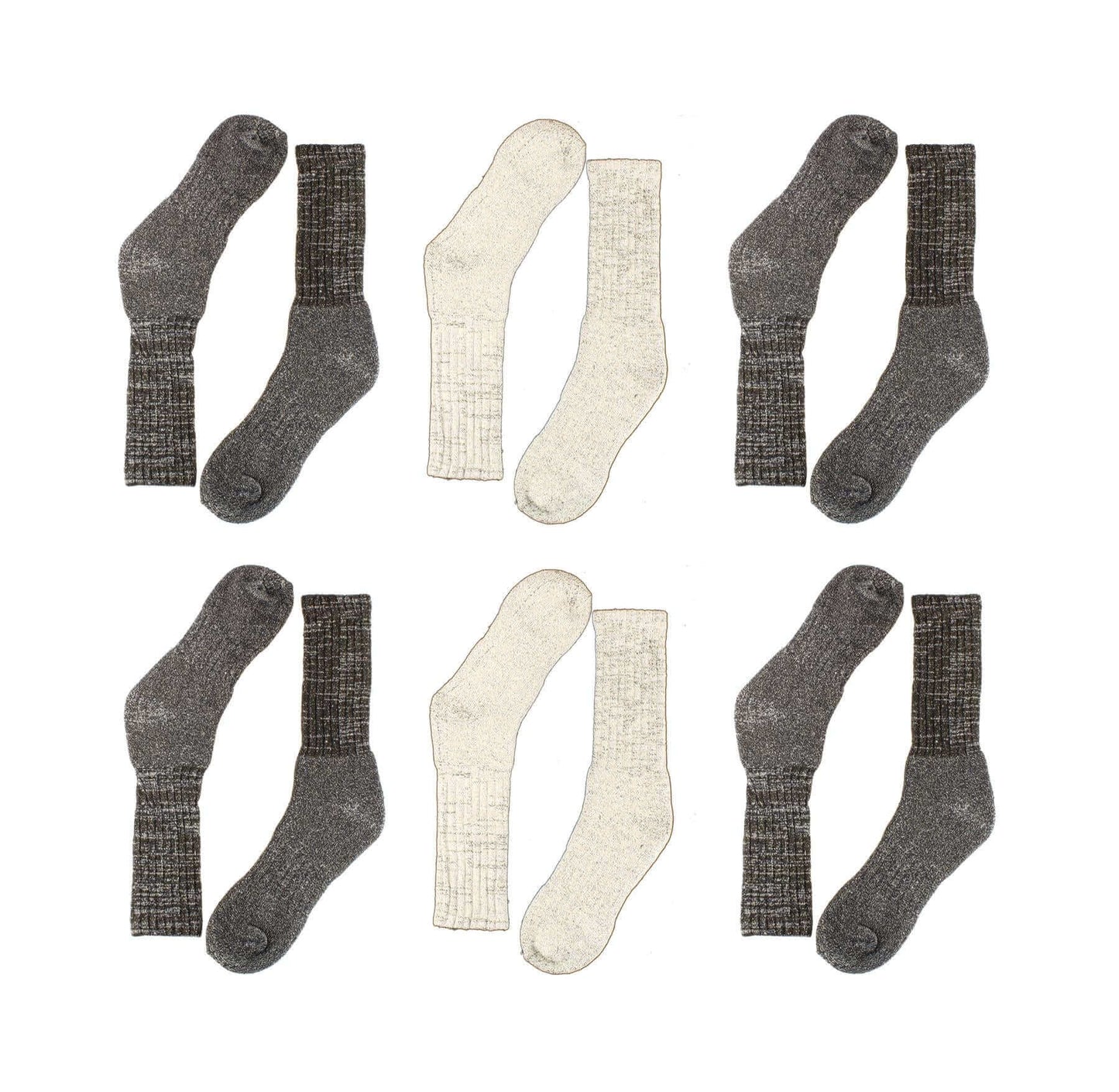 12 Pack Men's Thermal Merino Wool Work Boot Socks Reinforced Heel and Toe Warm Breathable for Hiking Winter Wear Moisture-Wicking Odor-Resistant by Sock Stack