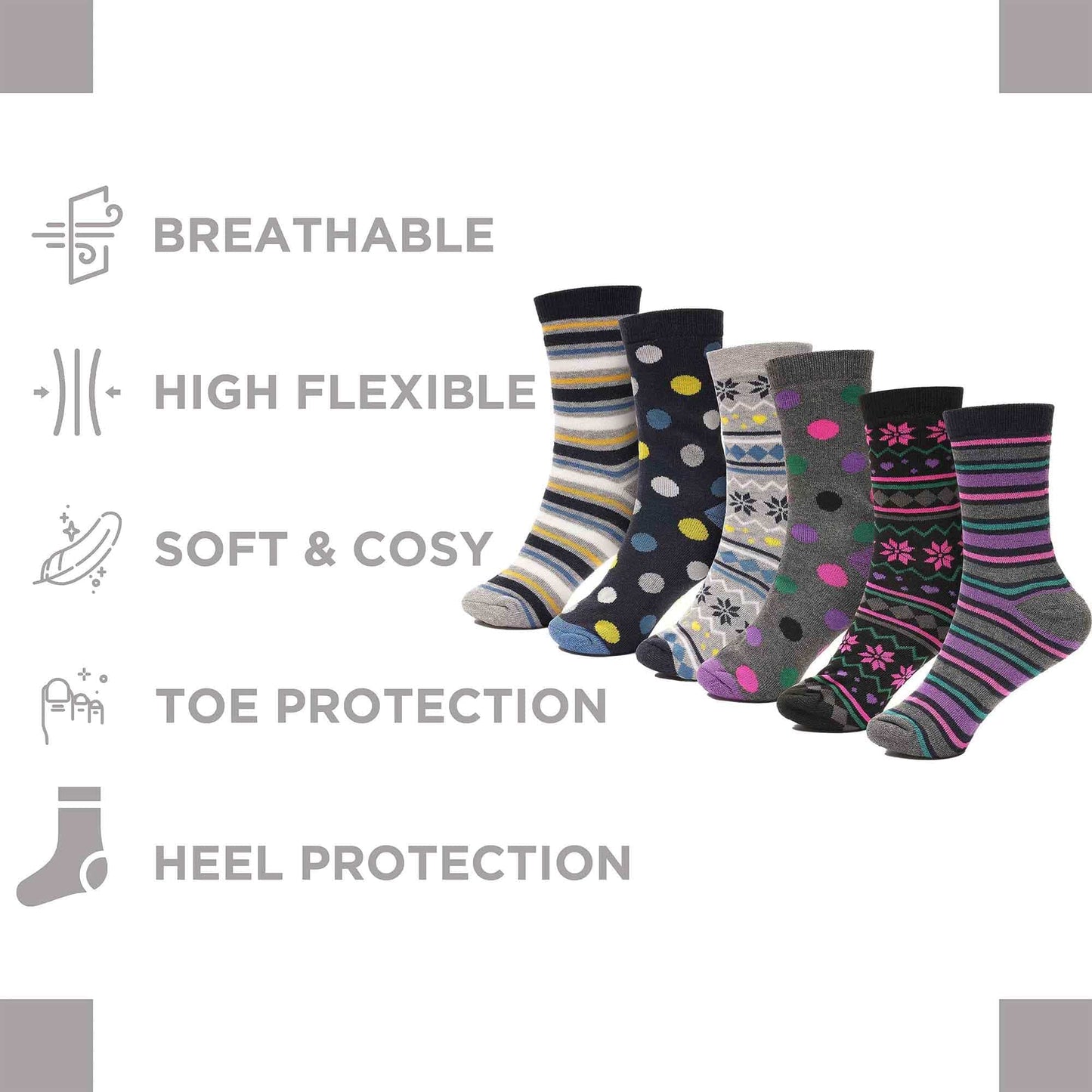 12 Pack Womens Thermal Winter Socks Extra Warm for Cold Weather High Insulation with 2.3 Tog Rating Perfect for Work Boots and Outdoor Activities by Heatwave Thermalwear