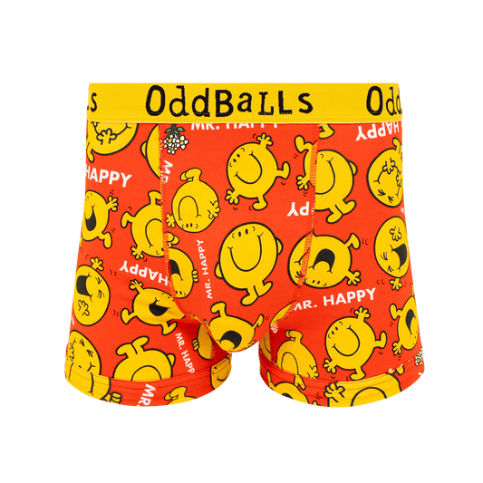 Mr Happy  - Mr Men - Mens Cotton Boxer Shorts