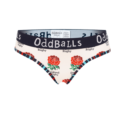 OddBalls England Rugby Union Bundle - Home & Alternate Bundle - Ladies Briefs 2 Pack Bundle