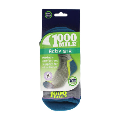 1 Pack Ladies Active Quarter Repreve Socks