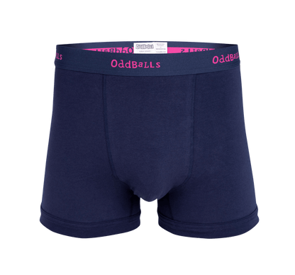 OddBalls Navy & Magenta - Mens Cotton Boxer Shorts
