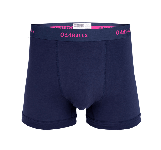 OddBalls Navy & Magenta - Mens Cotton Boxer Shorts