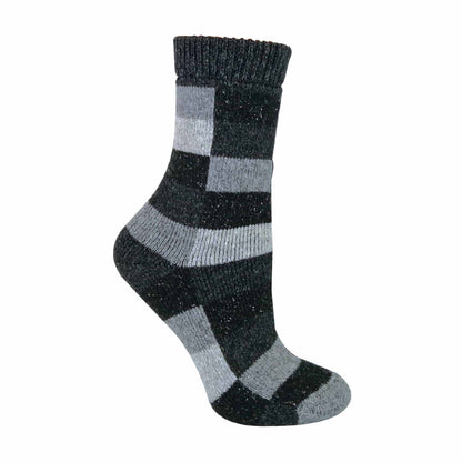 Sock Snob Ladies Merino Wool Silk Blend Checked Socks
