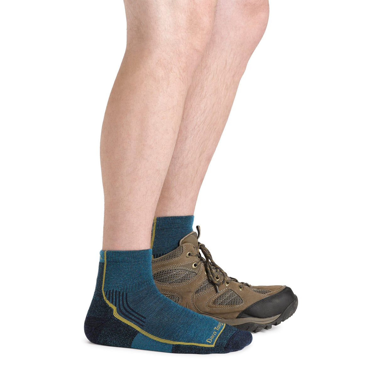 Mens Merino Wool Quarter Midweight Seamless Hiking Socks