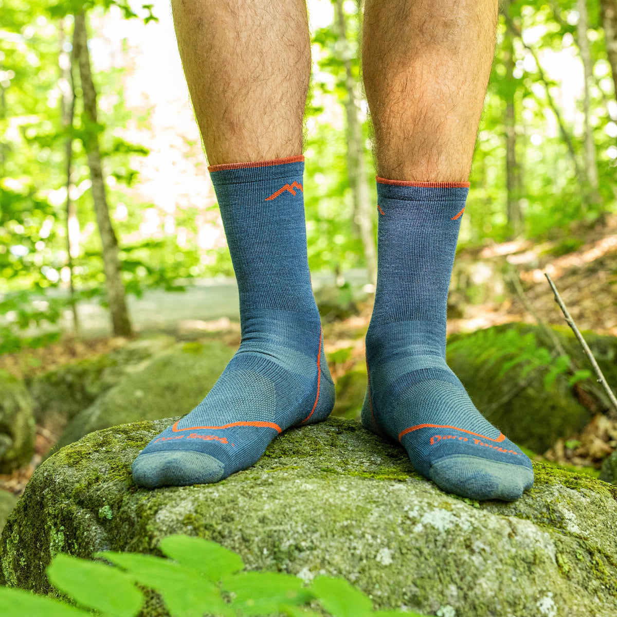 Mens Merino Wool Crew Lightweight Anti Blister Hiking Socks