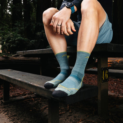 Mens Merino Wool Crew Lightweight Anti Blister Hiking Socks
