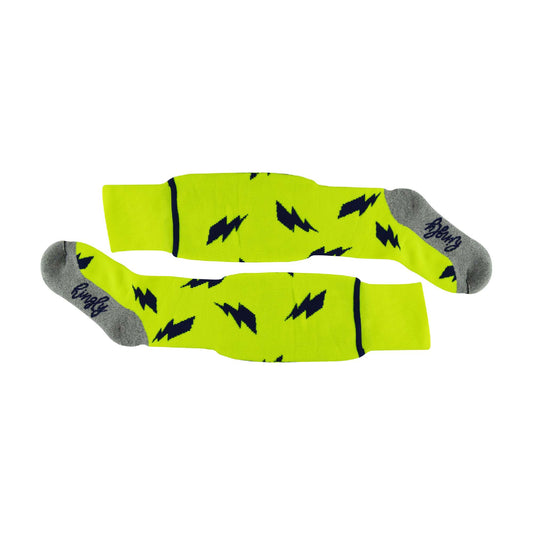 1 Pack Adults & Kids Knee High Fun Patterned Hockey Socks - Lightning Bolts